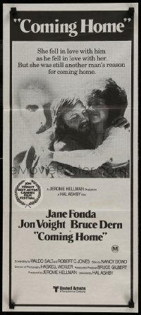 5c619 COMING HOME Aust daybill 1978 Jane Fonda, Jon Voight, Bruce Dern, Ashby, Vietnam veterans!