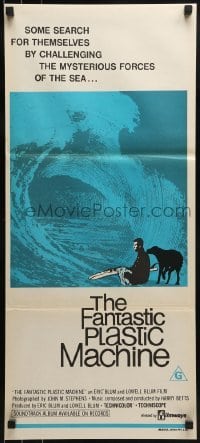 5c666 FANTASTIC PLASTIC MACHINE Aust daybill 1969 cool wave image, surfing documentary!