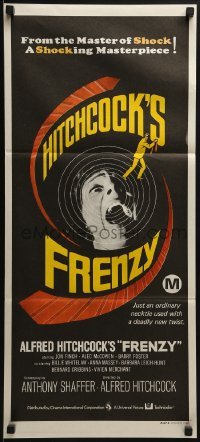 5c681 FRENZY Aust daybill 1972 written by Anthony Shaffer, Alfred Hitchcock's shocking masterpiece!