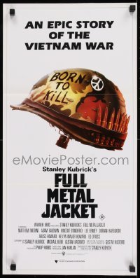 5c684 FULL METAL JACKET Aust daybill 1987 Stanley Kubrick Vietnam War movie, Philip Castle art!