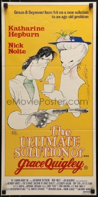 5c694 GRACE QUIGLEY Aust daybill 1985 Al Hirschfeld artwork of Katherine Hepburn & Nick Nolte!