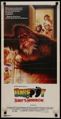 5c707 HARRY & THE HENDERSONS Aust daybill 1987 Bigfoot lives with John Lithgow, different art!