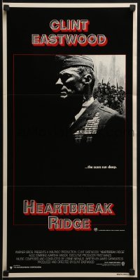 5c710 HEARTBREAK RIDGE Aust daybill 1986 Clint Eastwood all decked out in medals!