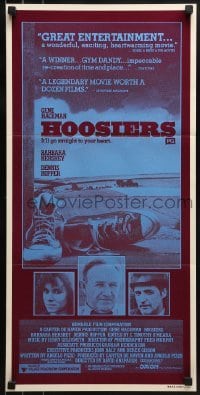 5c719 HOOSIERS Aust daybill 1987 best basketball movie ever, Gene Hackman, Dennis Hopper!