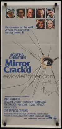 5c787 MIRROR CRACK'D Aust daybill 1981 Angela Lansbury, Elizabeth Taylor, Agatha Christie mystery!