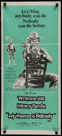5c794 MY NAME IS NOBODY Aust daybill 1973 Il Mio nome e Nessuno, art of Henry Fonda & Terence Hill!