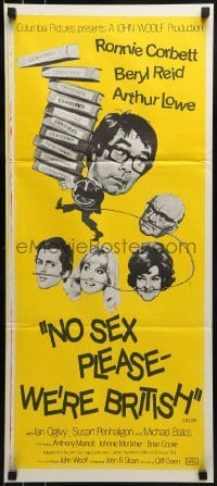 5c805 NO SEX PLEASE: WE'RE BRITISH Aust daybill 1973 Cliff Owen, Ronnie Corbett, Beryl Reid!