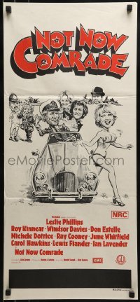 5c807 NOT NOW COMRADE Aust daybill 1976 Leslie Phillips, Roy Kinnear, English comedy!