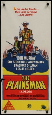 5c854 PLAINSMAN Aust daybill 1966 Don Murray, in the land of giants, their guns were law & legend!