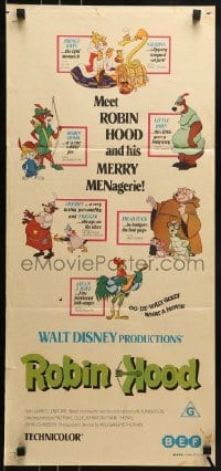 5c872 ROBIN HOOD Aust daybill 1975 Walt Disney cartoon, the way it REALLY happened!