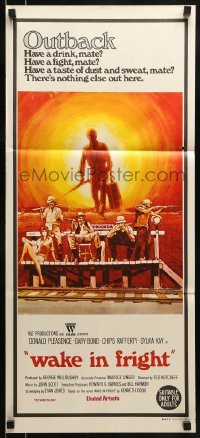 5c974 WAKE IN FRIGHT Aust daybill 1971 Ted Kotcheff Australian Outback creepy cult classic!