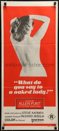 5c982 WHAT DO YOU SAY TO A NAKED LADY Aust daybill 1970 Allen Funt's Candid Camera feature film!