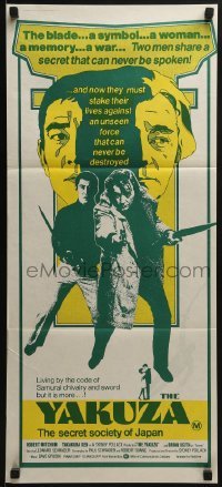 5c993 YAKUZA Aust daybill 1976 different art of Robert Mitchum & Takakura Ken!