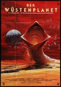5c160 DUNE German 33x47 1984 David Lynch sci-fi epic, different sandworm artwork by John Berkey!