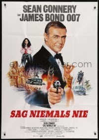 5c164 NEVER SAY NEVER AGAIN German 33x47 1983 art of Sean Connery as James Bond 007 by Casaro!