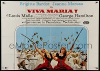 5c166 VIVA MARIA German 33x47 1966 Malle, sexiest French babes Brigitte Bardot & Jeanne Moreau!
