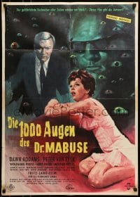 5c186 1000 EYES OF DR MABUSE German 1960 Fritz Lang, Gert Froebe, Preiss, Addams, artwork by Rehak!