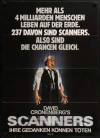 5c279 SCANNERS teaser German 1981 Cronenberg, in 20 seconds your head explodes, sci-fi art by Joann!