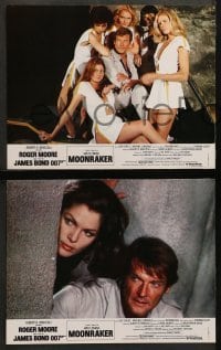 5c478 MOONRAKER 8 French LCs 1979 many images of Roger Moore as James Bond, different!