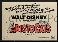5c317 ARISTOCATS 18 German LCs 1971 Walt Disney feline jazz musical cartoon, great colorful art!
