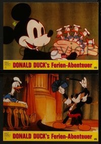 5c363 DONALD DUCK'S FERIEN-ABENTEUER 8 German LCs 1982 Mickey & Goofy in Walt Disney cartoon!