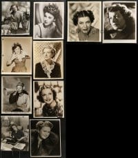 5d376 LOT OF 10 8X10 STILLS OF FEMALE PORTRAITS 1930s-1940s leading & supporting ladies!