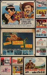 5d071 LOT OF 13 UNFOLDED HALF-SHEETS 1960s a variety of different movie images!
