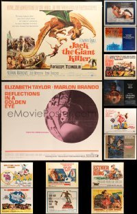 5d072 LOT OF 14 UNFOLDED AND FORMERLY FOLDED HALF-SHEETS 1950s-1960s a variety of movie images!