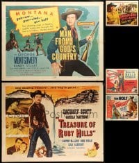 5d078 LOT OF 5 MOSTLY FORMERLY FOLDED WESTERN HALF-SHEETS 1940s-1950s great cowboy images!