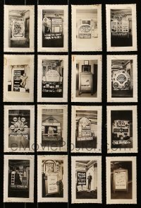 5d022 LOT OF 16 3X5 LOBBY DISPLAY PHOTOS 1930s-1940s elaborate homemade advertising!