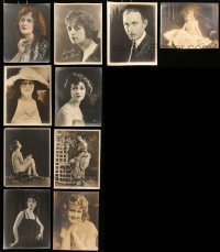 5d411 LOT OF 10 DELUXE 8X10 FAN PHOTOS WITH FACSIMILE SIGNATURES 1920s Marion Davies & more!