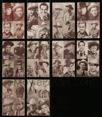 5d409 LOT OF 10 WESTERN 4-SQUARE ARCADE CARDS 1940s many great portraits of cowboy stars!