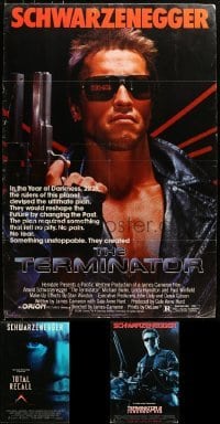 5d003 LOT OF 3 27X40 ARNOLD SCHWARZENEGGER ONE-SHEETS MOUNTED TO FOAMCORE 1980s-1990s Terminator!