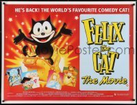 5f196 FELIX THE CAT THE MOVIE British quad 1989 cool different feline cartoon artwork, he's back!