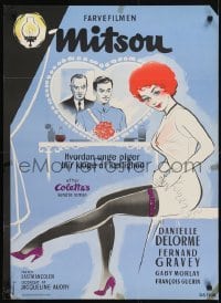 5f099 MITSOU Danish 1958 Stilling art of sexy Daniele Delorme in title role!