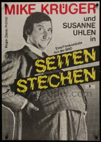 5f597 SEITENSTECHEN East German 23x32 1987 wacky image of Mike Kruger as a pregnant man!