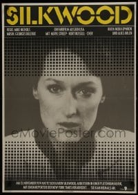 5f600 SILKWOOD East German 23x32 1986 Meryl Streep, Cher, Kurt Russell, directed by Mike Nichols!
