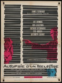 5f421 ANATOMY OF A MURDER French 24x32 1959 Otto Preminger, Jimmy Stewart, Lee Remick, different!