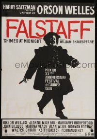 5f433 CHIMES AT MIDNIGHT French 22x31 1966 art of Orson Welles as Shakespeare's Falstaff