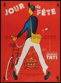 5f451 JOUR DE FETE French 23x31 R1970s Jacques Tati's The Big Day, French postman comedy!