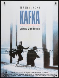 5f452 KAFKA French 24x32 1992 Steven Soderbergh directed, cool image of Jeremy Irons on the run!