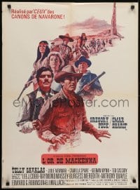 5f455 MacKENNA'S GOLD French 23x31 1969 art of Gregory Peck, Sharif, Savalas & Newmar by Terpning!