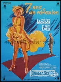 5f472 SEVEN YEAR ITCH French 23x31 R1980s best art of Marilyn Monroe's skirt blowing by Grinsson!