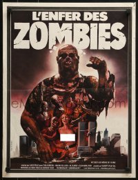 5f508 ZOMBIE French 16x21 1979 Lucio Fulci, zombie horde heading to New York City, Landi art!