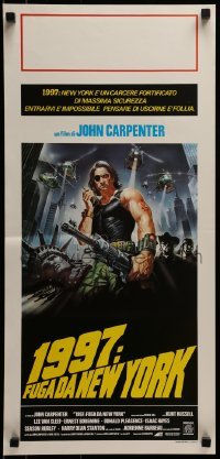 5f799 ESCAPE FROM NEW YORK Italian locandina R1980s Carpenter, different art of Russell by Casaro!