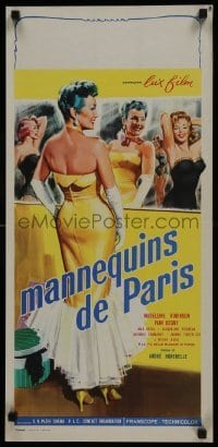 5f809 MANNEQUINS OF PARIS Italian locandina 1957 Andre Hunebelle's Mannequins de Paris, different