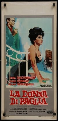 5f839 WOMAN OF STRAW Italian locandina 1964 artwork of Sean Connery & super sexy Gina Lollbrigida!