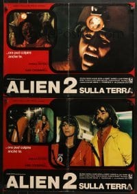 5f746 ALIEN 2 group of 6 Italian 19x26 pbustas 1980 Italian sci-fi ripoff unrelated to Alien, wacky!