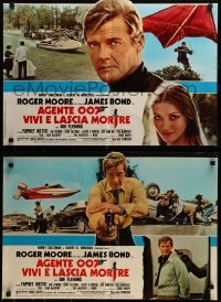 5f743 LIVE & LET DIE group of 10 Italian 18x26 pbustas 1973 Roger Moore as Bond, sexy Jane Seymour!