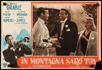 5f739 SPRINGTIME IN THE ROCKIES Italian 13x20 pbusta 1949 Betty Grable, Cesar Romero & Harry James!